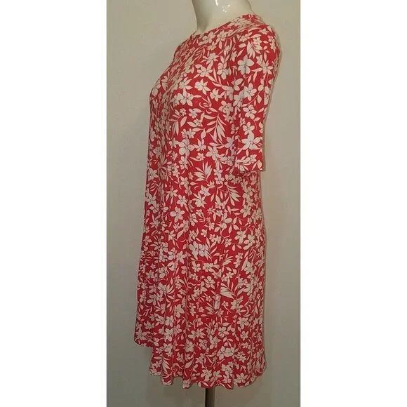 NWT Old Navy Floral Dress Size XS Short Salmon/Red + Ivory - Picture 3 of 8